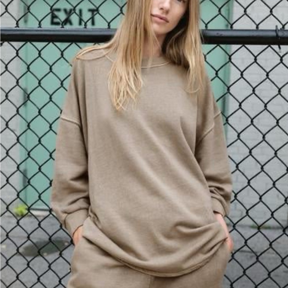 Zara Tan Crew Neck Sweater